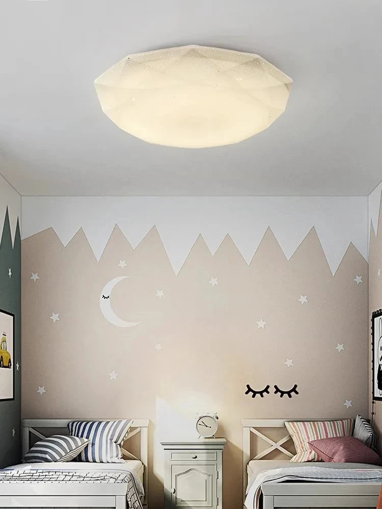 Simple Modern Circular Bedroom Lamp Ceiling Lamp Dark Balcony Lamp, Nordic Master Bedroom Lamp Warm and Romantic Star Lamp