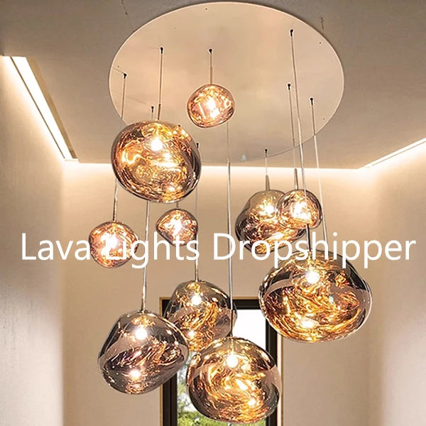 Nordic LED Lava Ceiling Pendant Lamp Glass Pendant Lights Modern Lighting Living Room Indoor Decor Home Fixtures Kitchen Hanging