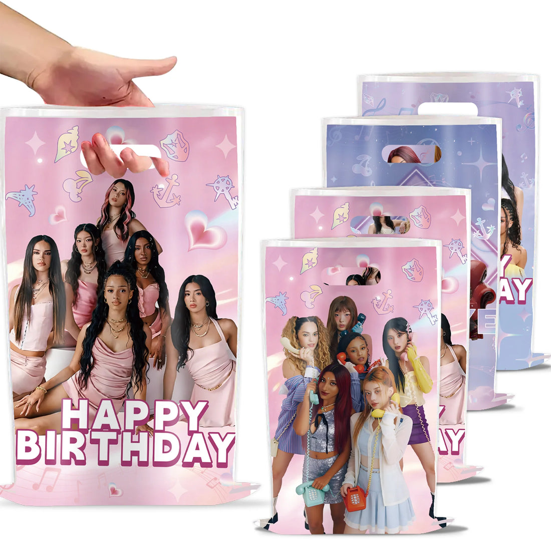 Idol K&Katseye Keychain Birthday Party Favor Topper Slap Bracelet Balloon Gift Bag Candy Box For Kpop Fans Birtday Party Supplie