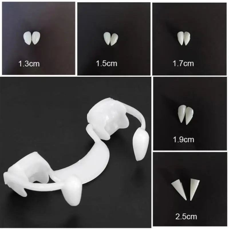 Vampire Fake Teeth Retractable Dentures Props Arty Costume DIY Cosplay Props Dracula Teeth Halloween Masquerade Supplies
