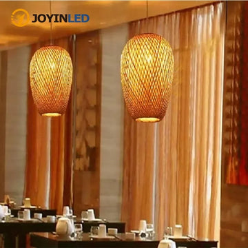 Handmade Wicker Hanging Lamps Rattan Pendant Light Bamboo Weaving Lamp Pendant Light Outdoor Pendant Lighting Hanging