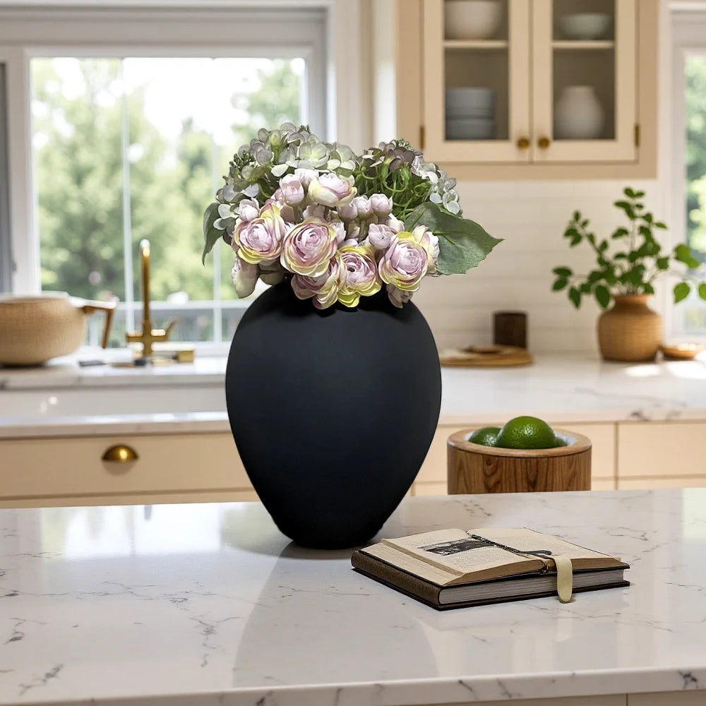 Modern metal vase flower arrangement decoration, dinner, living room, kitchen, bookshelf, dining table, vase decoration