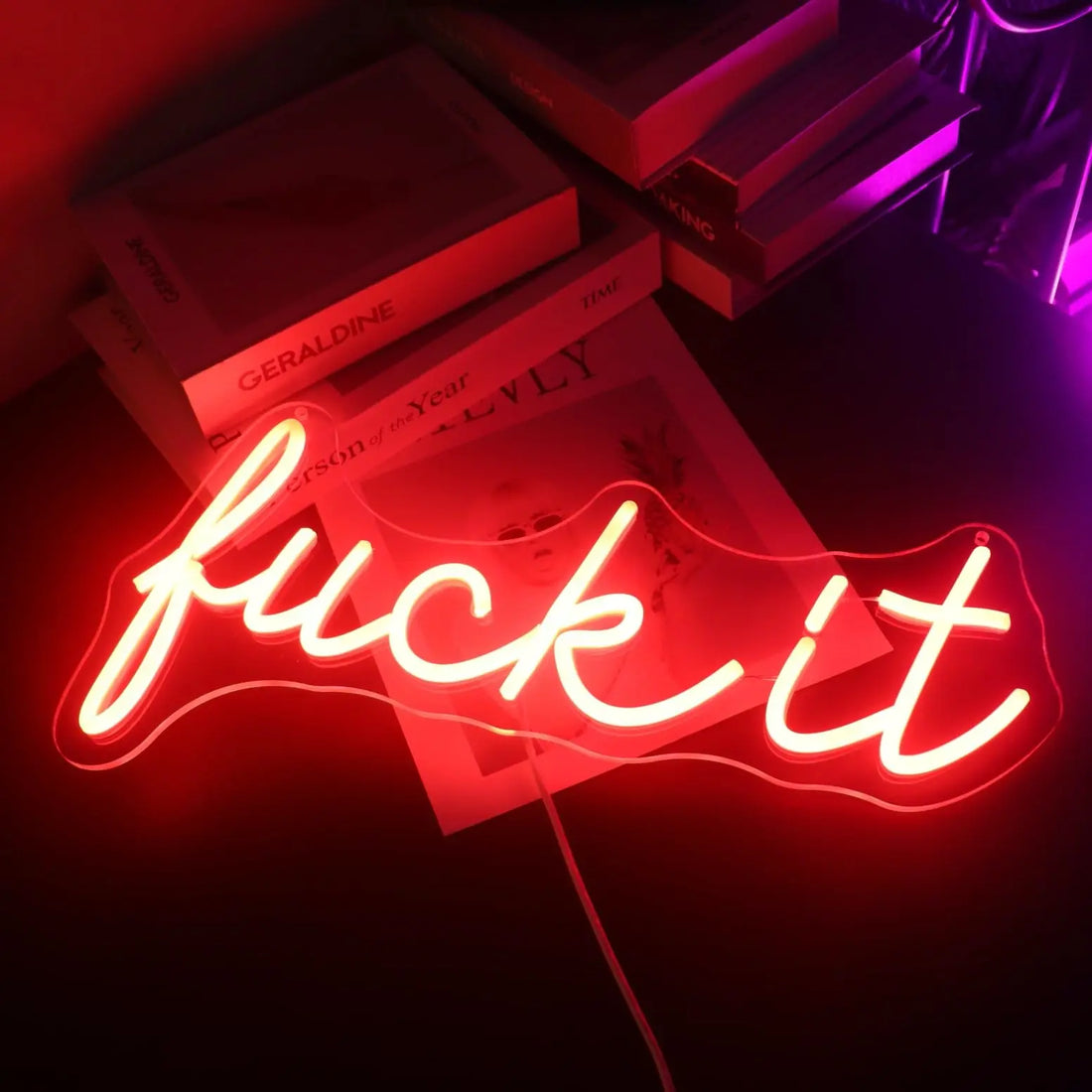 Fuck It Neon Sign USB Powered Neon Lights for Room Home Bar Art Wall Decor Party Window Living Room Decor Christmas' Gift
