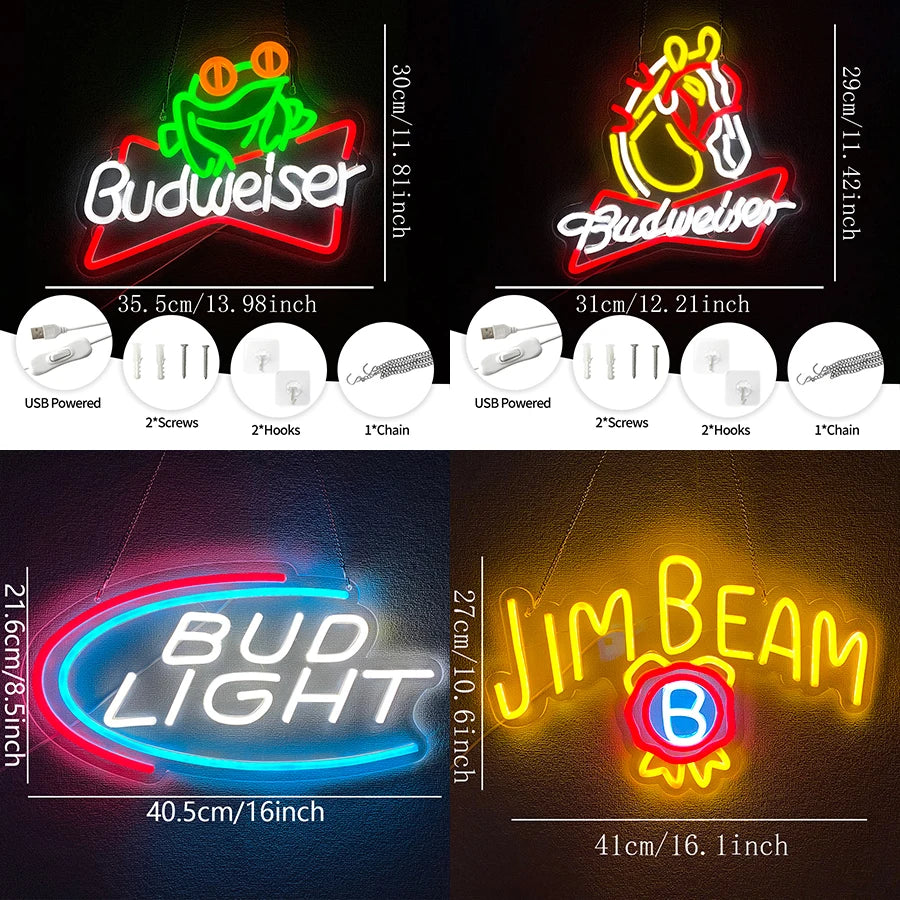 Beer Neon Sign for Wall Decor,Led Neon Light Beer Light up Sign for Man Cave Bedroom Bar Pub Bistro Shop Party Wall Art Decor