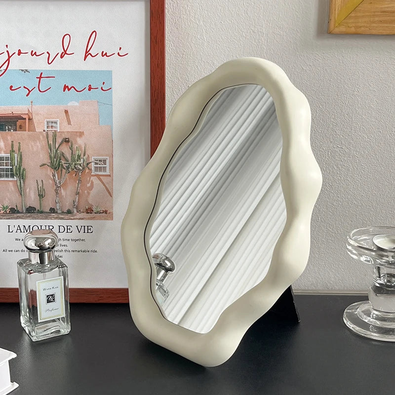 Acrylic Korean Style Mirror Cute Bedroom Small Irregular Hand Wavy Mirror Twisted Wonderland Art Spiegel Wand Home Decorations