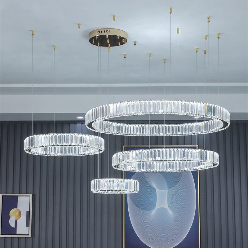 Modern Ring Crystal Chandelier Living Room Bedroom Dining Room Kitchen Lighting Free Shipping 2023 New Ceiling Chandelier