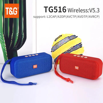 Bluetooth Speaker TG516 Portable Mini Wireless Soundbar Outdoor Indoor Subwoofer Loudspeaker Support TF Card FM Radio Waterproof