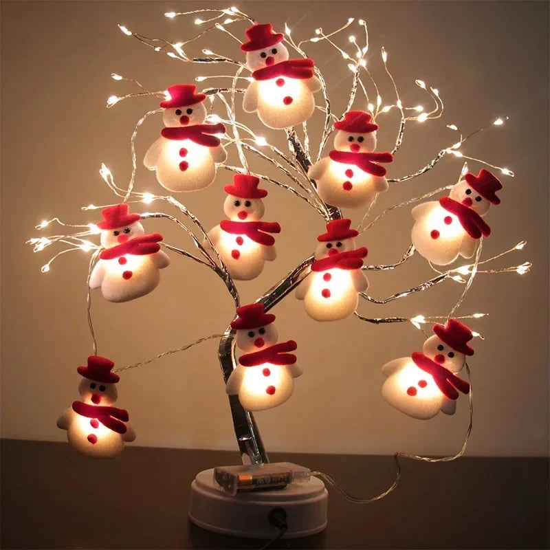 Santa Claus Christmas LED Garland String Lights Merry Christmas Decor For Home 2024 Christmas Tree Ornament New Year Gifts 2025