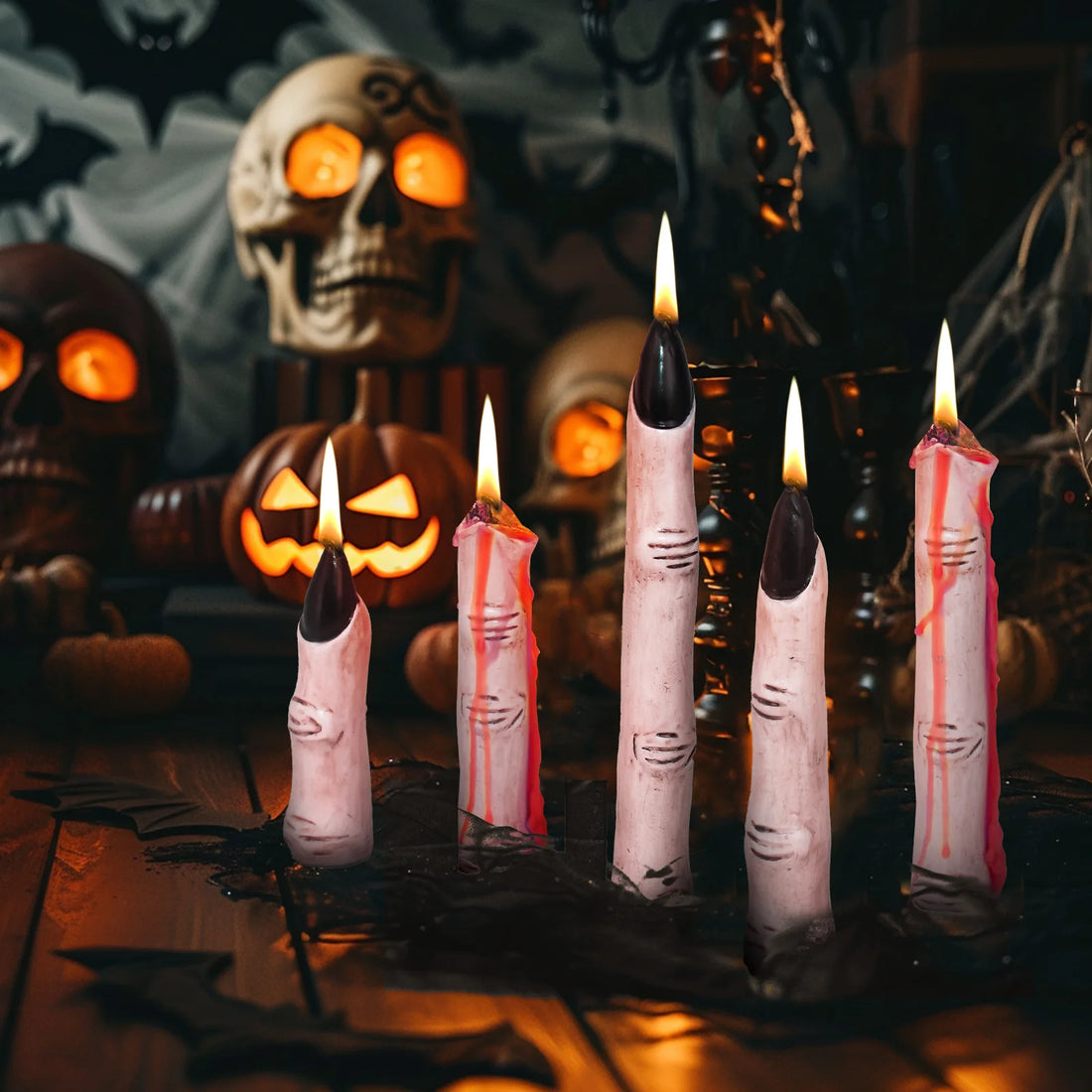 Halloween Witch Finger Candles Horror Novelty Fake Finger Candle Halloween Haunted House Party Decoration Props Gift
