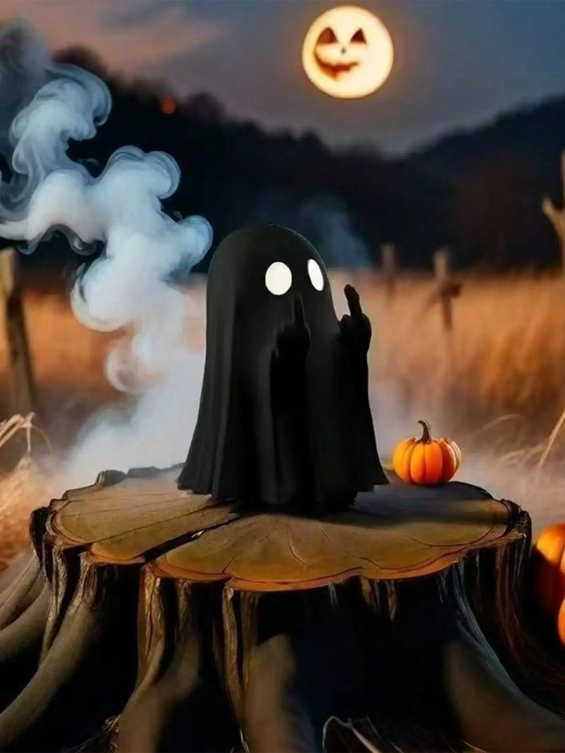 6pcs index finger ghost statues, terrifying ghost decorations, interesting Halloween decorations, tabletop ornaments