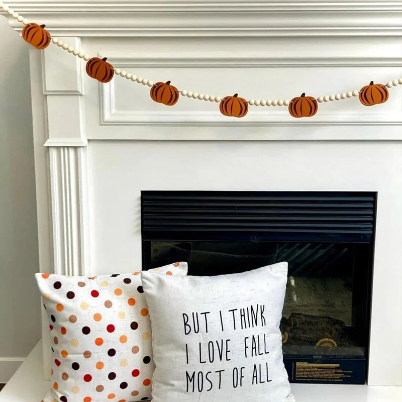 98inch Fall Pumpkin Banner Autumn Thanksgiving Festival Halloween Party Fireplace Mantle Wall Home Patio Garden Decoration