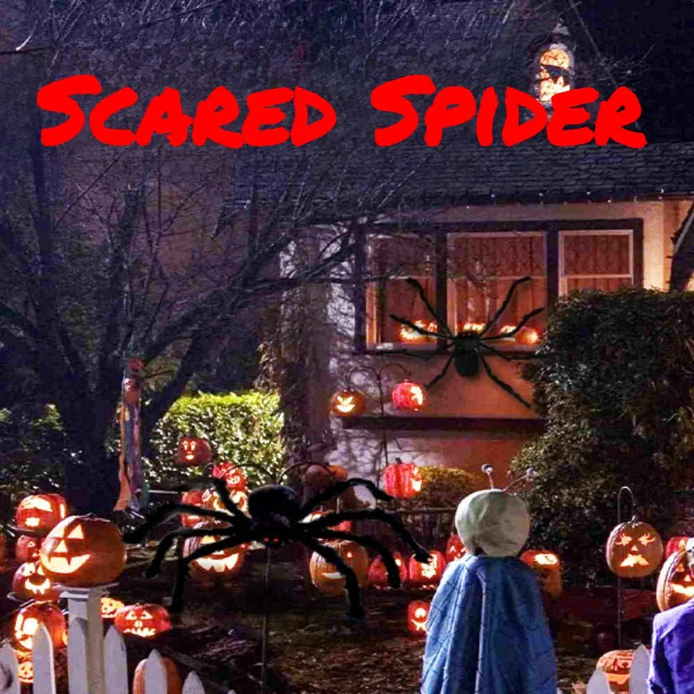 Halloween Giant Spider Decorations, Scary Large Spider Props for Halloween Decorations Indoor and Outdoor Yard Party