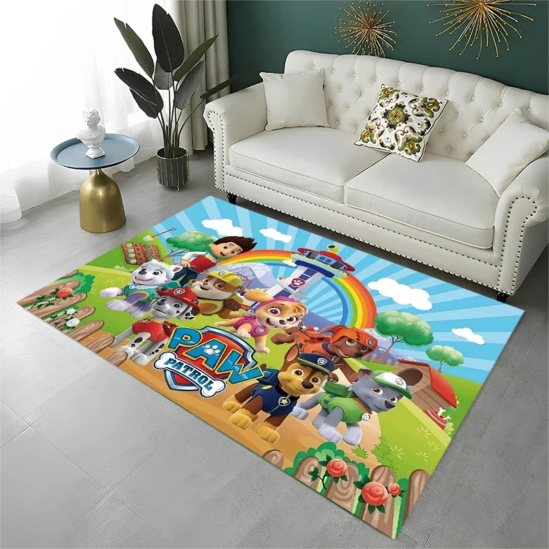 Cartoon P-Patrol Cute Dog Carpet Rug for Playroom Bedroom Living Room Sofa Home Decor,kid Game Area Rug Non-slip Floor Mat