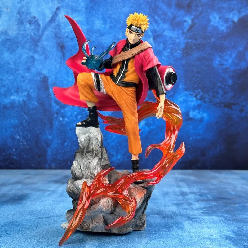 Bandai HOT S 23cm Naruto Anime Figure Uzumaki Naruto Uchiha Sasuke Action Model Pvc Statue Desktop Ornament Collection Toys Gift