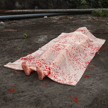 Halloween Fake Corpse Crime Scene Decoration Thick Cloth With Blood Prints Fake Corpse 59 In Back From The Grave For Party Decor