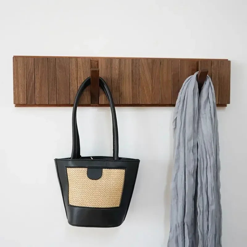 Coat Rack Hook Nordic Walnut Wall Clothes Racks Furniture for Home Dressing Rooms Piano Keys Coat Shelves Dress Hanger Room