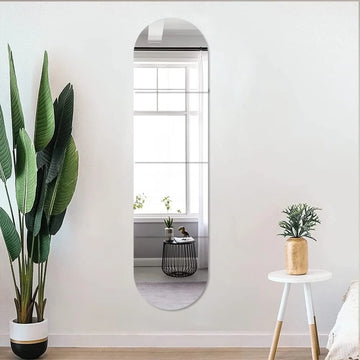 4/8pcs Self  Acrylic Mirror Tiles DIY Flexible Non Glass Safety Mirror Sheets Wall Stickers Shatterproof,Home Decor