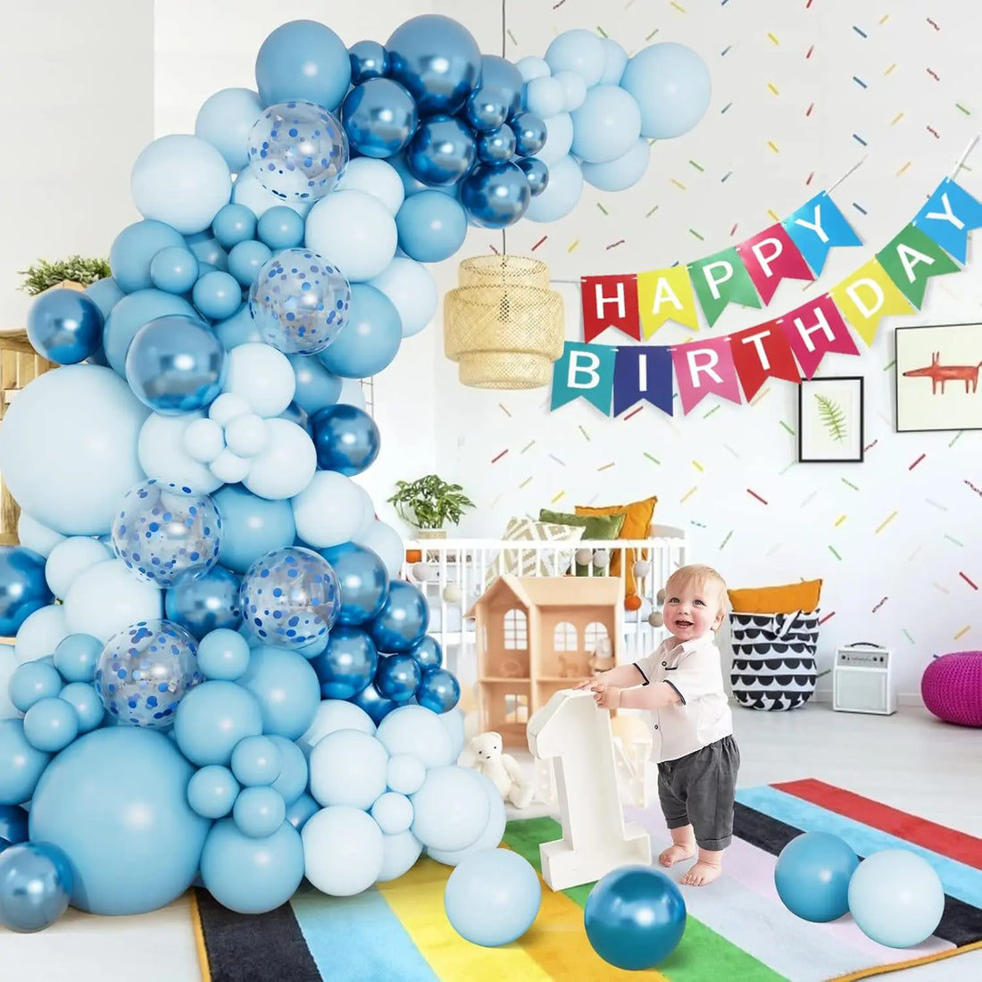 Blue Balloons Garland Arch Kit Birthday Party Decoration Kids Boy Wedding Birthday Party Supplies Baby Shower Decor Latex Ballon
