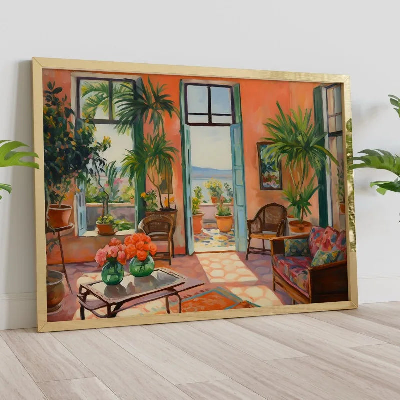 Vintage Matisse Summer House Flower Field Poster Canvas Printing Scenery Trendy Wall Art Picture for Living Room Home Decor