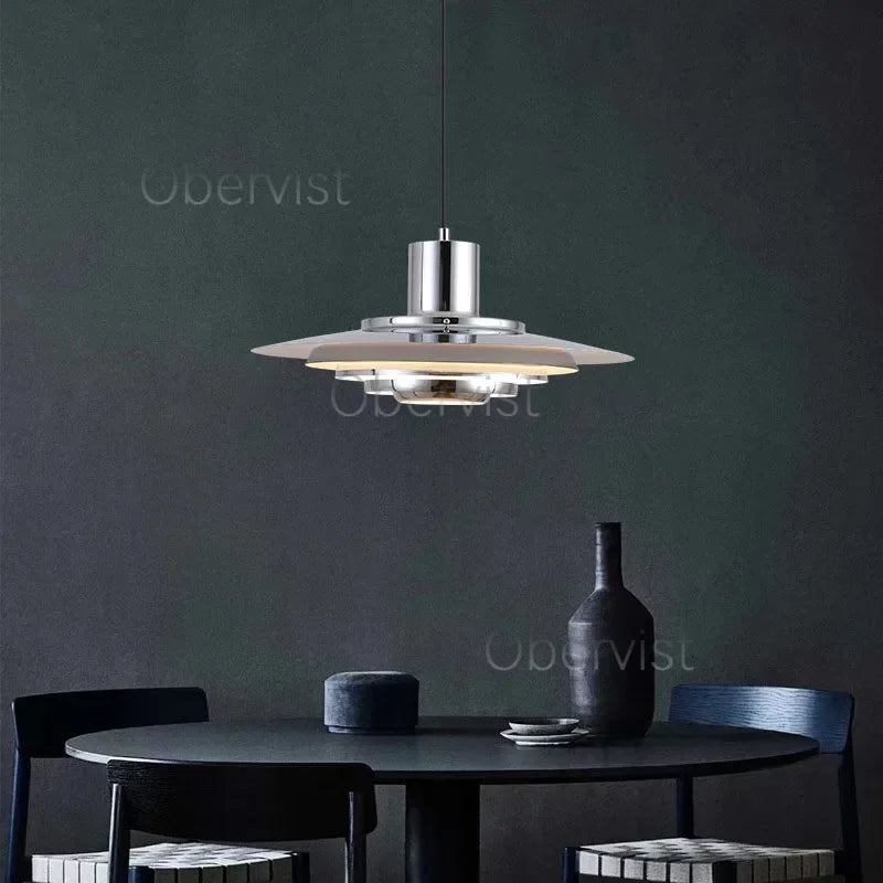 Nordic Lamp White Silver Metal E27 Minimalism LED Chandelier Art Design Kitchen Bedroom Home Decoration Adjustable Pendant Light