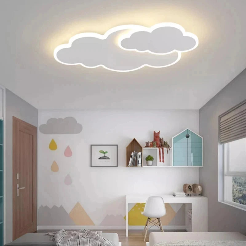 Children's Room Ceiling Light Modern Girl's Room Bedroom Study Ceiling Lamp Originality Cloud Shape Designer Decor Light Fixture