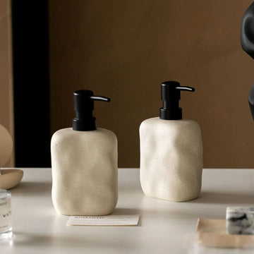 Coarse Pottery Liquid Soap Dispenser Simple Home Soap Dispenser Hand Sanitizer Bath Gel Shampoo PressBottle Bathroom Accessories