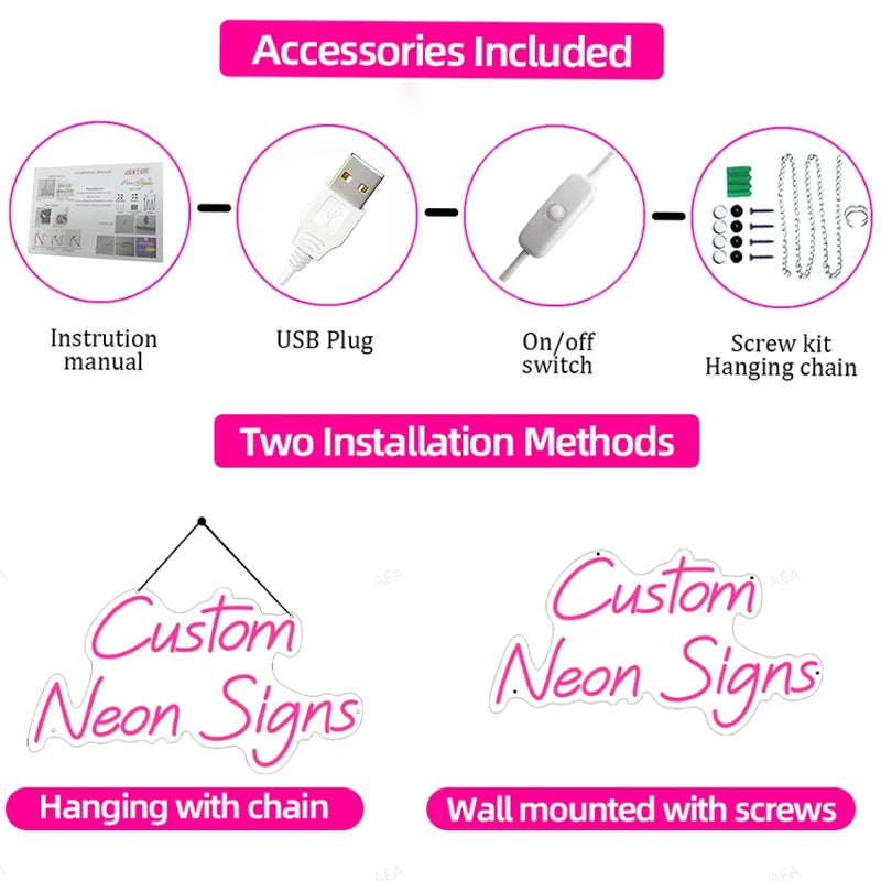 Cute Ice Cream Shape LED Neon Light USB Powered Wall Decor Night Lamp for Shop Kids Bedroom Birthday Party Gift Home Decoration