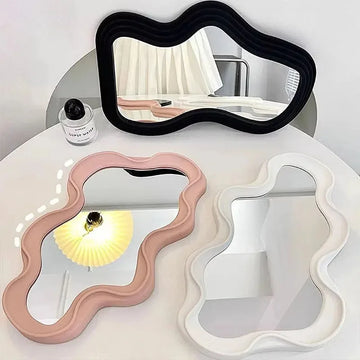 Irregular-shaped Tabletop Vanity Mirror Cloud-shaped Makeup Mirror Waterproof Bathroom Wall-mounted Mirror Decorative Mirror