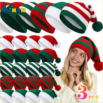 Christmas Knitted Wool Hat Winter Thickened Warm Hat Hairball Long Tail Hat Witch Hat Ladies Hat Christmas Gift Decoration