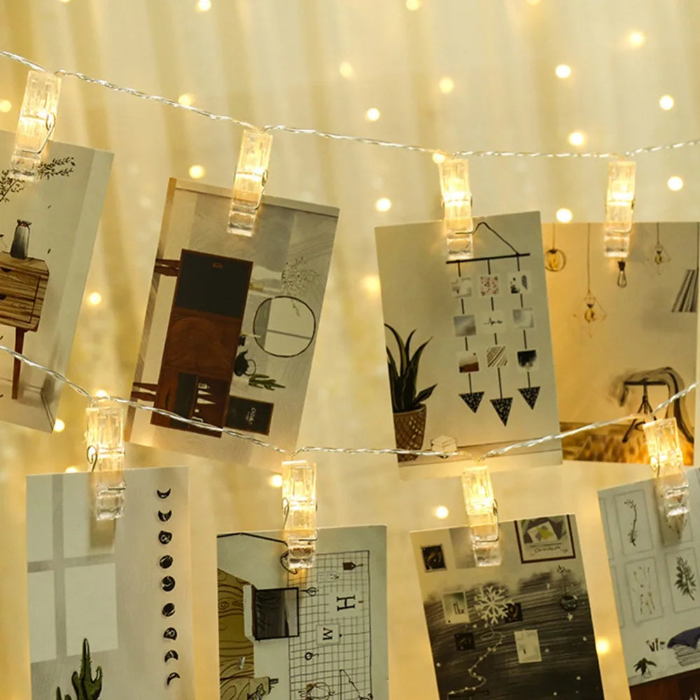 LED String Lights with Clips to Hang Pictures for Decoration Internet Celebrity Room Decoration Photo Studio Wall Lights String