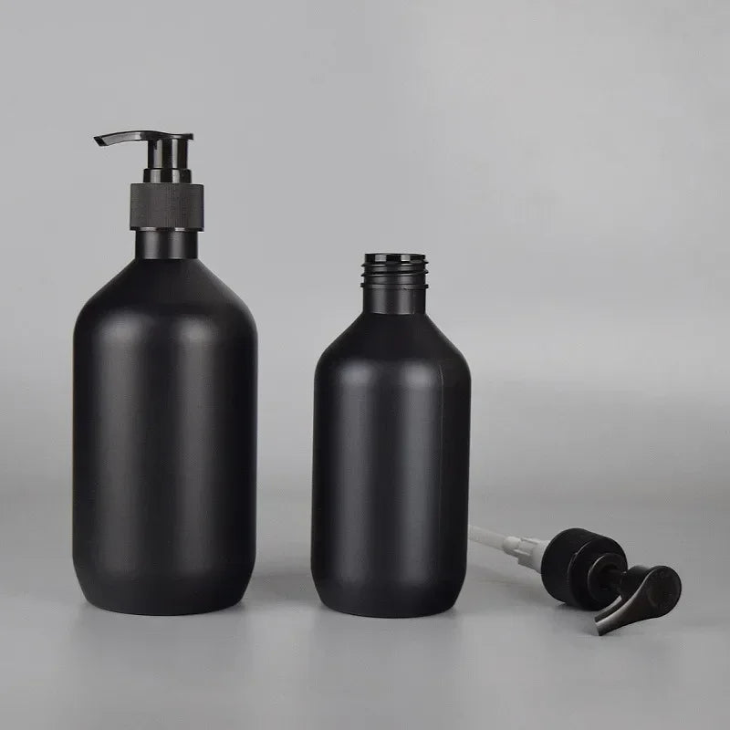 300/500ML Matte Black Liquid Soap Dispenser Refillable Shampoo Conditioner Body Lotion Container for Bathroom Supplies Hotel