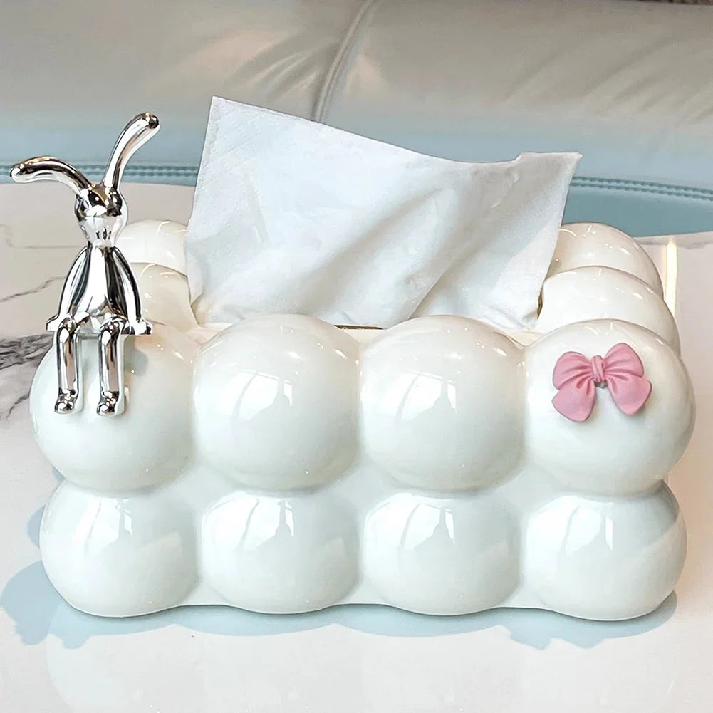 Bubble Tissue Holder Minimalist Paper Storage Box Creative Cotton Candy Tissue Cover Home Decoration