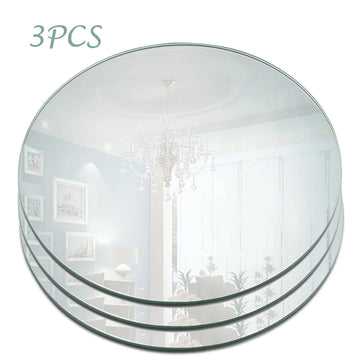 200mm Round Mirror Acrylic Tray for Wedding Decorations Decor Candle Tray Plate Baby Shower Parties Centerpieces 2mm thickness