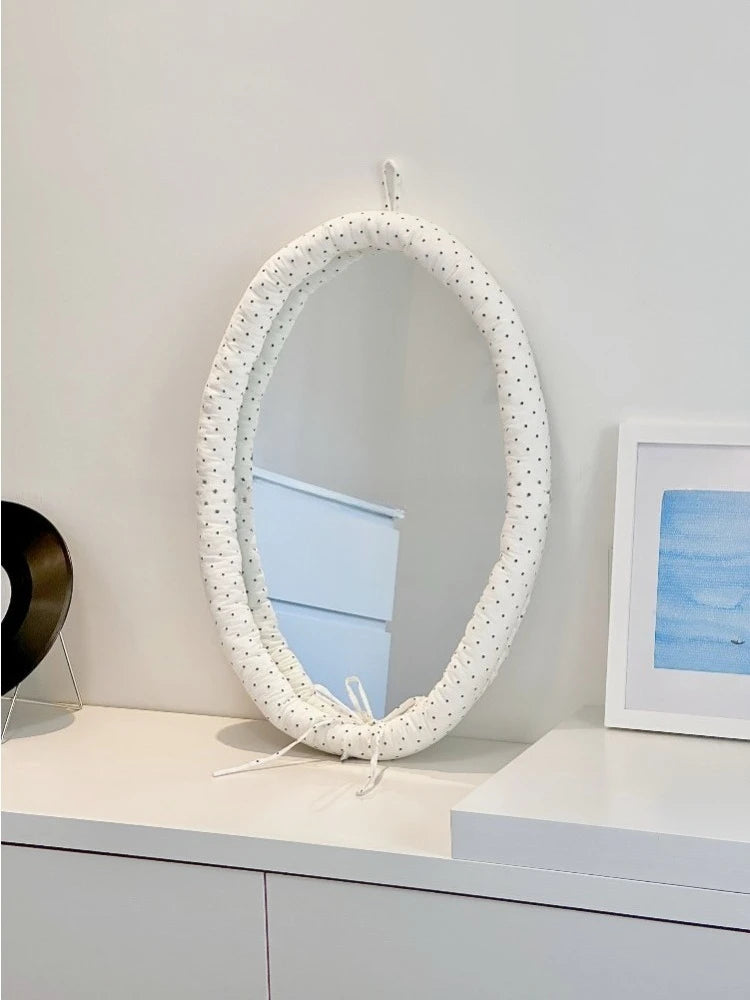 Special-shaped Decorative Mirror Photo Props Imitation Fabric Resin Frame Cosmetic Mirror Wall Decoration Crafts Espejos