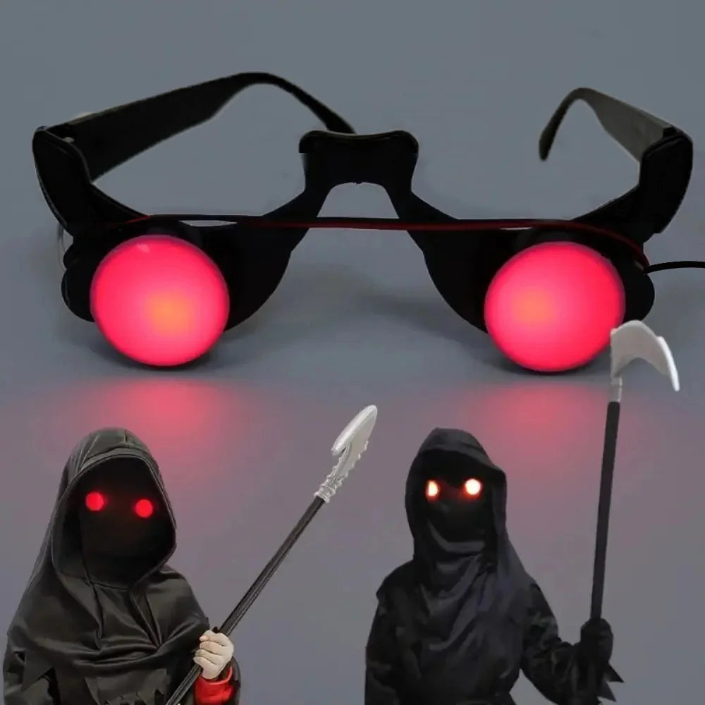 Halloween Horror Red Eye Glasses Props Funny Personality Scary Horror Glasses Party Tricky Eyes Cosplay Prop Glow In The Dark