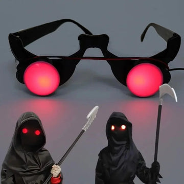 Halloween Horror Red Eye Glasses Props Funny Personality Scary Horror Glasses Party Tricky Eyes Cosplay Prop Glow In The Dark