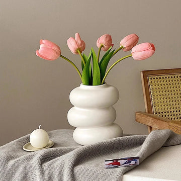 Plastic Spiral White Vase Nordic Flower Arrangement Container Imitation Creative Flower Pot Home Wedding Decoration Ornament
