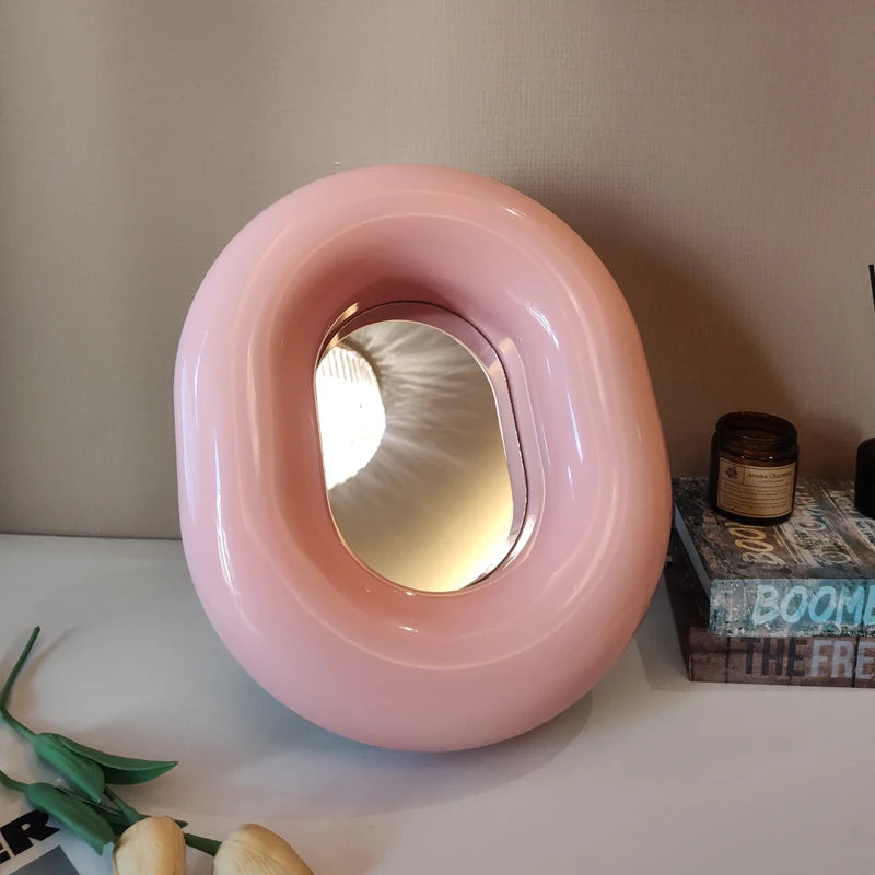 Bagel Shaped Wall Mirror High-end Decor Makeup Mirror Livingroom Mirror Decoration Ornaments Cool Wall Art Gifts