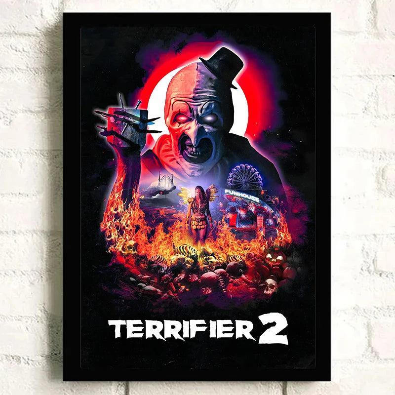 2022 Terrifier 2 Poster Aesthetics Movie Tv Set Retro Decoration Horror Film Canvas Painting For Wall Art Mural Home Room Decor