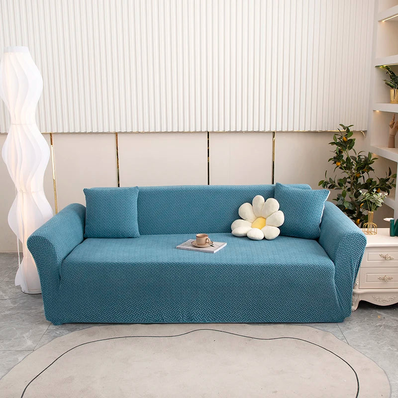 Jacquard Adjustable Elastic Sofa Cover Armchair Protector Corner L Shape Stretch Thick Slipcovers Couch Covers 1/2/3/4/5 Seater