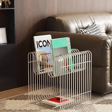 Nordic Metal Coffee Tables with Storage Modern Accent Tables for Sofa Creative Newspaper Display Rack Living Room Coffee Table