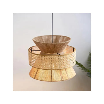 Handmade Natural White Pendant Lamp Rattan Lampshade Lampshade Frames Wholesale Hanging Lamp for Decor Made Eco Friendly Lamp