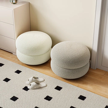 Change Shoe Bench Makeup Seat Porcelain Stool Lounge Footrest with Thick Cushion Modern Velvet Padded Stool Space-Saving Gift