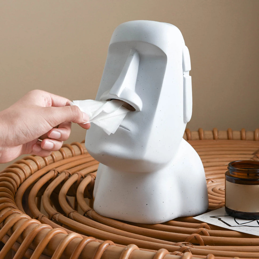 Tissue Box Holder 3D Stone Statue Paper Box Creative Multifunctional Napkin Tissue Dispenser Organizer Table Decoration