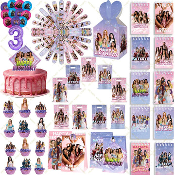 Idol K&Katseye Keychain Birthday Party Favor Topper Slap Bracelet Balloon Gift Bag Candy Box For Kpop Fans Birtday Party Supplie