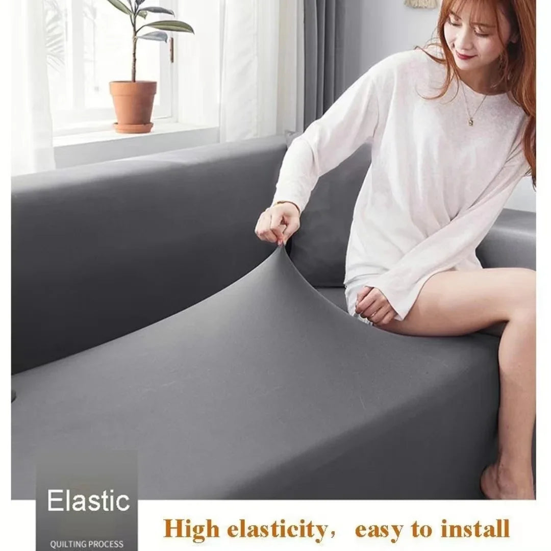 Solid Color Sofa Covers for Living Room Elastic Slipcover L Shaped Corner Couch Cover Slipcover Sofa Protector 1/2/3/4 Seater