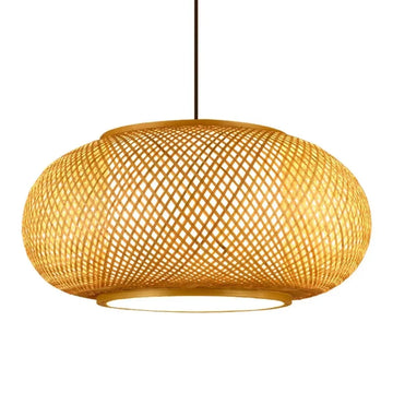 Bamboo Pendant Lamp Natural Rattan Chandeliers E27 Hand-knitted Café Restaurant Living Room Decor Hanging Lamp E27 40/50/60CM