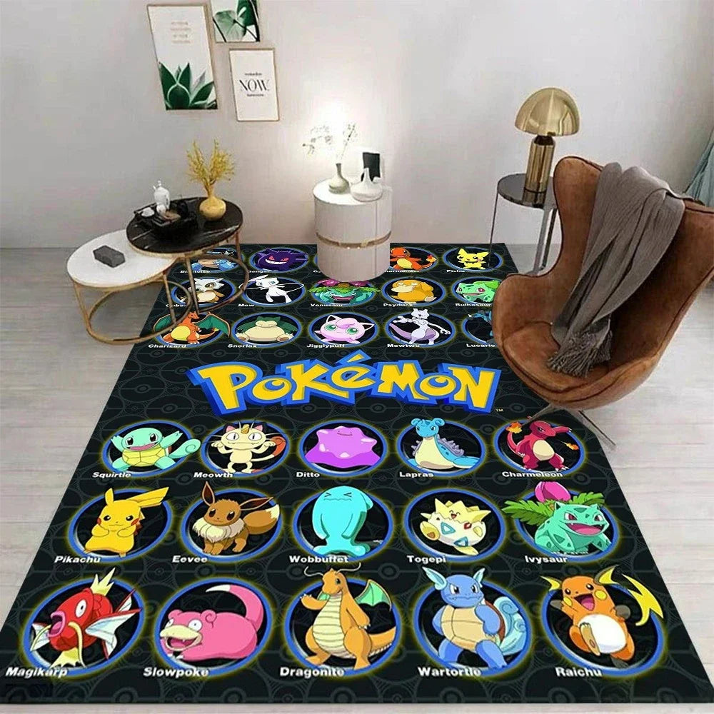MINISO Pokemon Inspired Large Area Rug living room sofa carpet bedroom bedside sofa floor mat Machine washable home decor rug