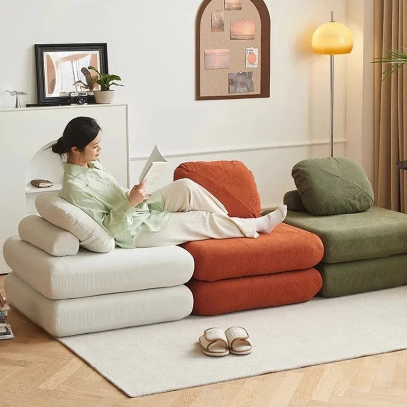 Fabric Single Sofa Sweet Potato Sofa Bed Small-sized Living Room Folding Folding Sofa Bed Convertible Couch Furniture Corner