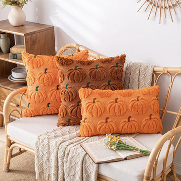 Halloween Pumpkin Embroidered Plush Pillowcase Cojines Simple Throw Headboard Pillow Cushion Covers Halloween Party Supplies